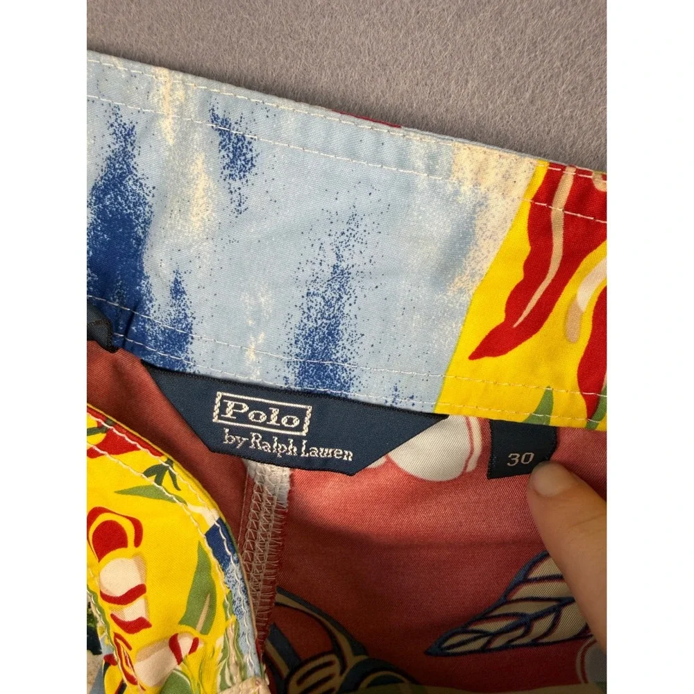 Polo Ralph Lauren Mens Patchwork Tropical Hawaiian Board Shorts Swim Trunks 30